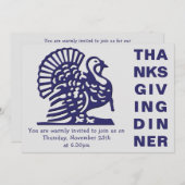 Eenvoudige THANKSGIVING DINNER Kaart (Voorkant / Achterkant)