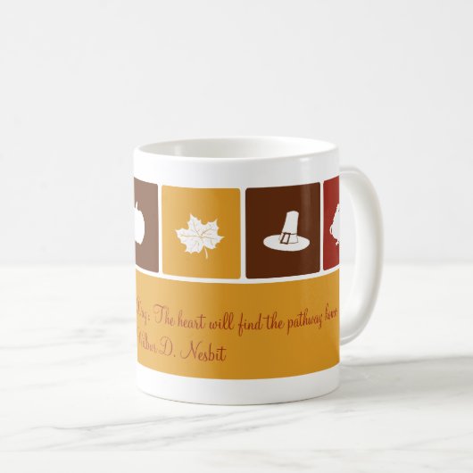 Eenvoudige Thanksgiving pictogrammen Mok (Voorkant rechts)