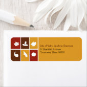 Eenvoudige Thanksgiving pictogrammen Retouradres L Etiket (Insitu)