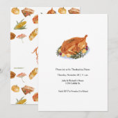 Eenvoudige Thanksgiving Turkije Dinner Invitation Kaart (Voorkant / Achterkant)