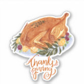 Eenvoudige Thanksgiving Turkije Dinner Invitation Sticker (Voorkant)