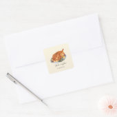 Eenvoudige Thanksgiving Turkije Dinner Invitation Vierkante Sticker (Envelop)