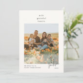 Eenvoudige Thanksgiving van dankbare harten Feestdagenkaart (Staand voorkant)