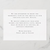 Eenvoudige Thanku Folie uitnodiging (Achterkant)