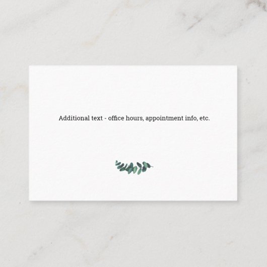 Eenvoudige therapie Eucalyptus Europese Visitekaar Visitekaartje (Achterkant)