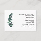 Eenvoudige therapie Eucalyptus Europese Visitekaar Visitekaartje (Voorkant)