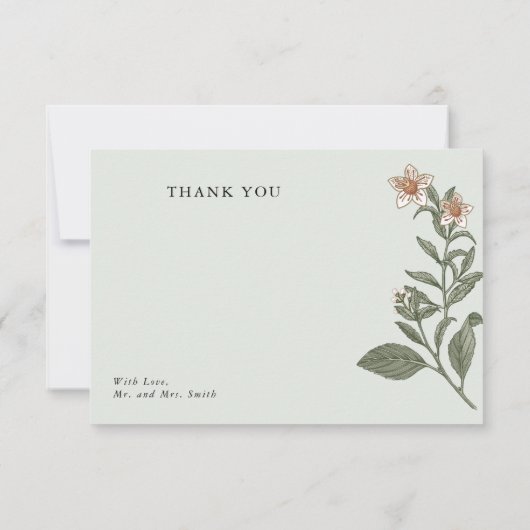 Eenvoudige Thimeless Wedding Dank u kaarten (Achterkant)