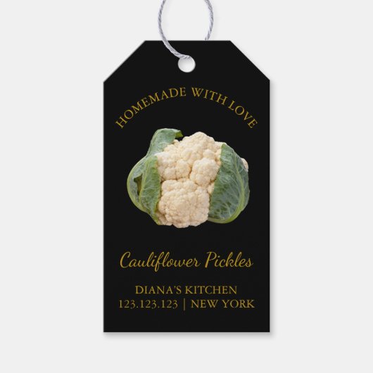 Eenvoudige Thuisgemaakte Bloemkoolpickles Hang Tag Cadeaulabel (Voorkant)