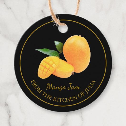 Eenvoudige Thuisgemaakte Mangojam Hang Tag Bedankjes Labels (Voorkant)