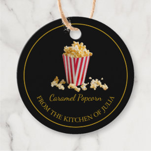 Eenvoudige Thuisgemaakte Popcorn Hangtag   Wit Bedankjes Labels