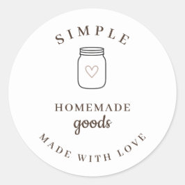 Eenvoudige Thuisgemaakte Producten Cottage Gemaakt Ronde Sticker