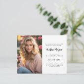Eenvoudige tijdloze 2 foto Afstuderen uitnodiging (Staand voorkant)
