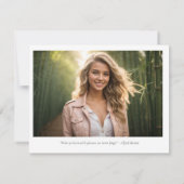 Eenvoudige tijdloze 2 foto Afstuderen uitnodiging (Achterkant)