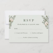 Eenvoudige Tijdloze Bloem bruiloft uitnodiging RSV (Voorkant)