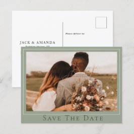 Eenvoudige tijdloze bruiloft Save the Date Briefka Briefkaart