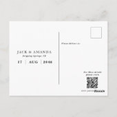 Eenvoudige tijdloze bruiloft Save the Date Briefka Briefkaart (Achterkant)