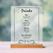 Eenvoudige tijdloze chique zwaan bar Drinken Menu  Acryl Bord (Neutraal)