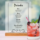 Eenvoudige tijdloze chique zwaan bar Drinken Menu  Acryl Bord