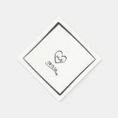 Eenvoudige tijdloze hand getekende Initialen schet Servet (Hoek)