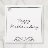 Eenvoudige tijdloze handgeschreven Swan Moederdag Bedankjes Labels