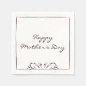 Eenvoudige tijdloze handgeschreven Swan Moederdag Servet (Voorkant)