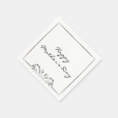 Eenvoudige tijdloze handgeschreven Swan Moederdag Servet (Hoek)