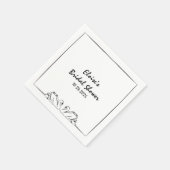 Eenvoudige Tijdloze Handgeschreven Zwaan Bruidsdou Servet (Hoek)