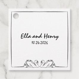 Eenvoudige tijdloze handgeschreven zwaan Casual br Bedankjes Labels