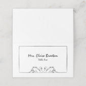 Eenvoudige tijdloze handgeschreven zwaan illustrat plaatskaartje (Buitenkant ongevouwen)