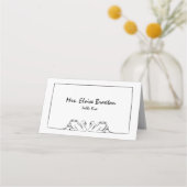 Eenvoudige tijdloze handgeschreven zwaan illustrat plaatskaartje (Voorkant)