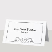 Eenvoudige tijdloze handgeschreven zwaan illustrat plaatskaartje