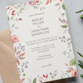 Eenvoudige, Tijdloze Trouwdag met Wilde Bloemen va Kaart