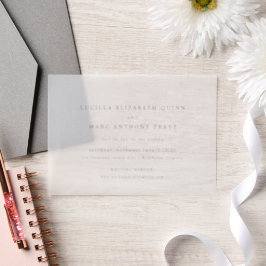 Eenvoudige Tijdloze Trouwkaart Save the Date Vellum Uitnodigingen