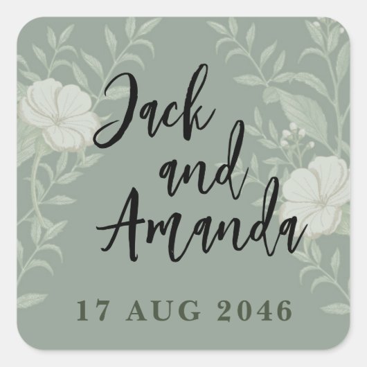 Eenvoudige tijdloze trouwstickers en labels (Voorkant)