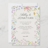 Eenvoudige, tijdloze Wildflower Alabaster bruiloft Kaart (Voorkant)