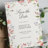 Eenvoudige, tijdloze Wildflower Alabaster bruiloft Save The Date