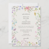 Eenvoudige, tijdloze Wildflower Alabaster Wedding Kaart (Voorkant)