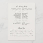 Eenvoudige tijdloze Wildflower Alabaster White Wed Programmakaart (Achterkant)