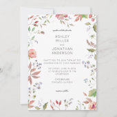 Eenvoudige, tijdloze Wildflower bruiloft Kaart (Voorkant)