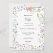 Eenvoudige, tijdloze Wildflower bruiloft Kaart (Voorkant)