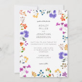 Eenvoudige, tijdloze Wildflower bruiloft Kaart (Voorkant)