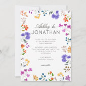 Eenvoudige, tijdloze Wildflower bruiloft Kaart (Voorkant)