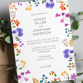 Eenvoudige, tijdloze Wildflower bruiloft Kaart