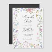 Eenvoudige, tijdloze Wildflower bruiloft Magnetische Uitnodiging (Voorkant / Achterkant)