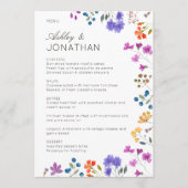 Eenvoudige, tijdloze Wildflower bruiloft Menu (Voorkant)