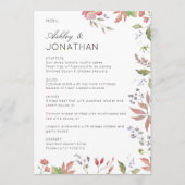 Eenvoudige, tijdloze Wildflower bruiloft Menu (Voorkant)