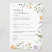 Eenvoudige, tijdloze Wildflower bruiloft Menu (Voorkant)