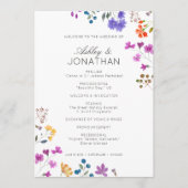 Eenvoudige, tijdloze Wildflower bruiloft Programmakaart (Voorkant)