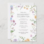 Eenvoudige, tijdloze Wildflower Engagement Party Kaart (Voorkant)