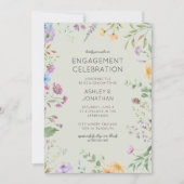 Eenvoudige, tijdloze Wildflower Engagement Party Kaart (Voorkant)